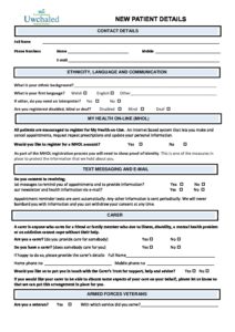 New Pt Questionnaire – Uwchaled Medical Practice
